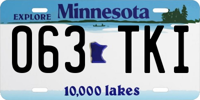 MN license plate 063TKI