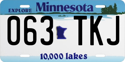 MN license plate 063TKJ