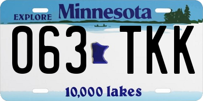 MN license plate 063TKK