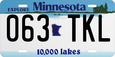 MN license plate 063TKL