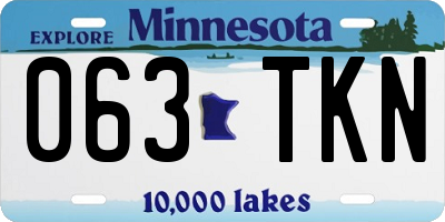 MN license plate 063TKN