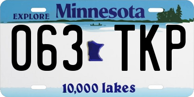 MN license plate 063TKP