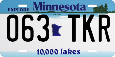 MN license plate 063TKR