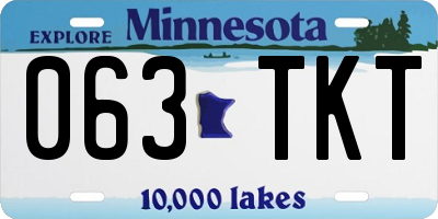 MN license plate 063TKT