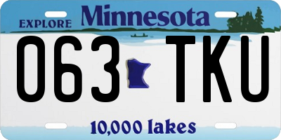 MN license plate 063TKU