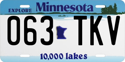 MN license plate 063TKV