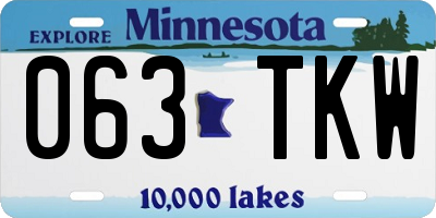 MN license plate 063TKW