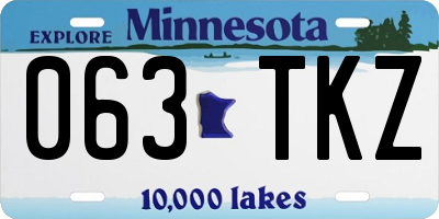 MN license plate 063TKZ