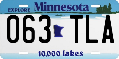 MN license plate 063TLA