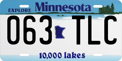 MN license plate 063TLC