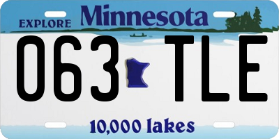 MN license plate 063TLE
