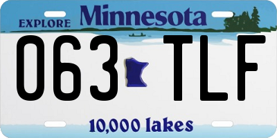MN license plate 063TLF
