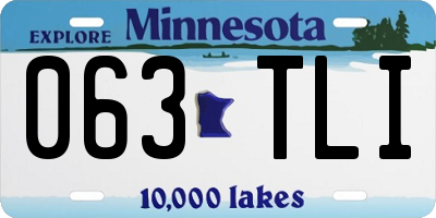 MN license plate 063TLI