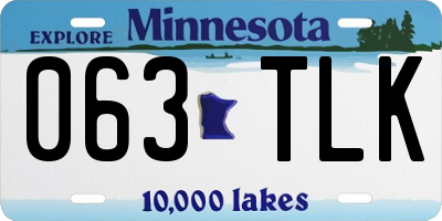 MN license plate 063TLK