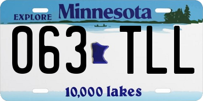 MN license plate 063TLL