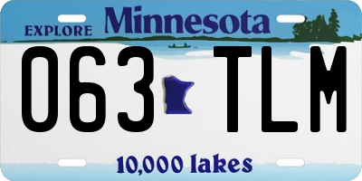 MN license plate 063TLM