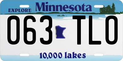 MN license plate 063TLO