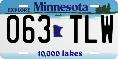 MN license plate 063TLW