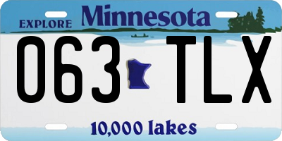 MN license plate 063TLX