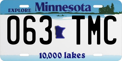 MN license plate 063TMC