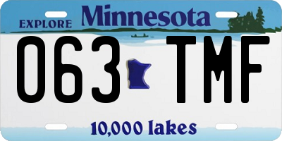 MN license plate 063TMF