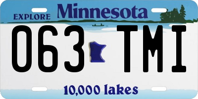 MN license plate 063TMI