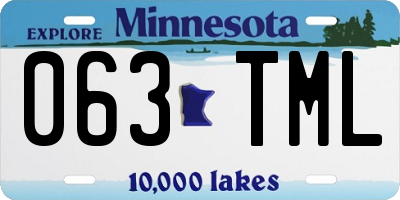 MN license plate 063TML