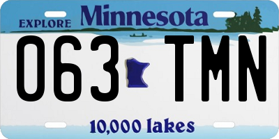 MN license plate 063TMN
