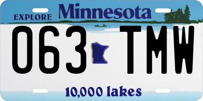 MN license plate 063TMW