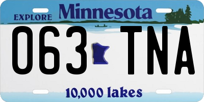 MN license plate 063TNA