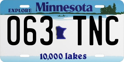 MN license plate 063TNC