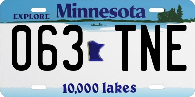 MN license plate 063TNE
