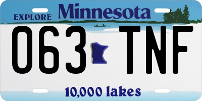 MN license plate 063TNF