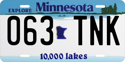 MN license plate 063TNK