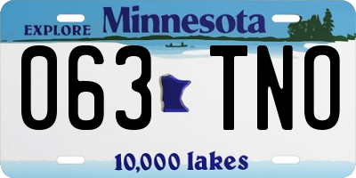 MN license plate 063TNO