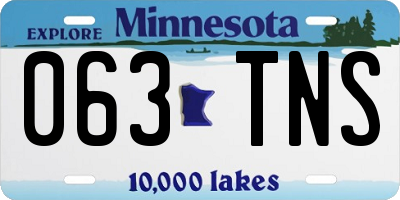 MN license plate 063TNS