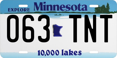 MN license plate 063TNT