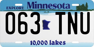 MN license plate 063TNU