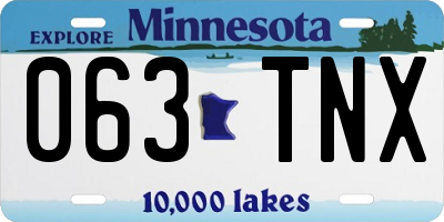 MN license plate 063TNX