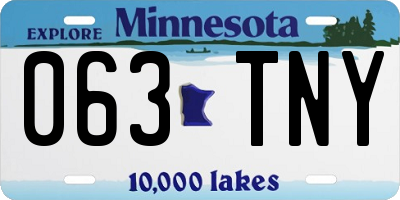 MN license plate 063TNY