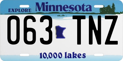 MN license plate 063TNZ