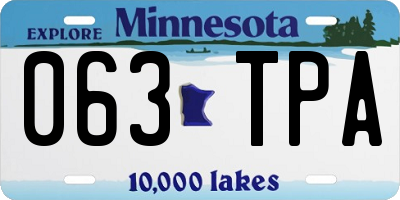 MN license plate 063TPA