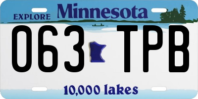 MN license plate 063TPB