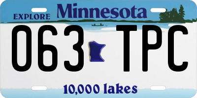 MN license plate 063TPC