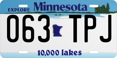 MN license plate 063TPJ