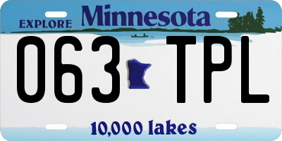 MN license plate 063TPL