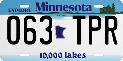MN license plate 063TPR