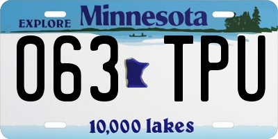 MN license plate 063TPU