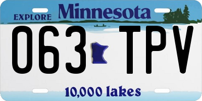 MN license plate 063TPV