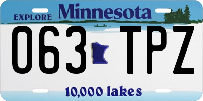 MN license plate 063TPZ